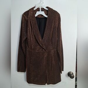 Boohoo Elegant Brown Women's Blazer